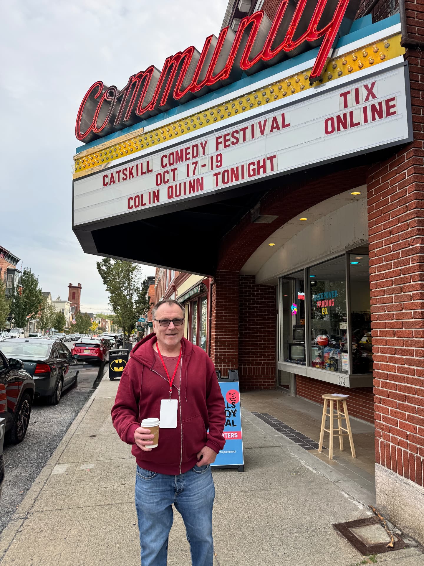 Community Theatre marquee advertising the Catskill Comedy Festival